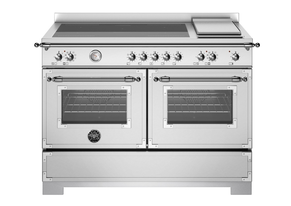Induktionsspis Heritage, 120 cm, 5 zoner + stekbord, 2 ugnar, Rostfri - Bertazzo i gruppen Grill, Komfyrer & Ovner / Stekeovn / Induksjonskomfyrer hos The Kitchen Lab (1403-34233)