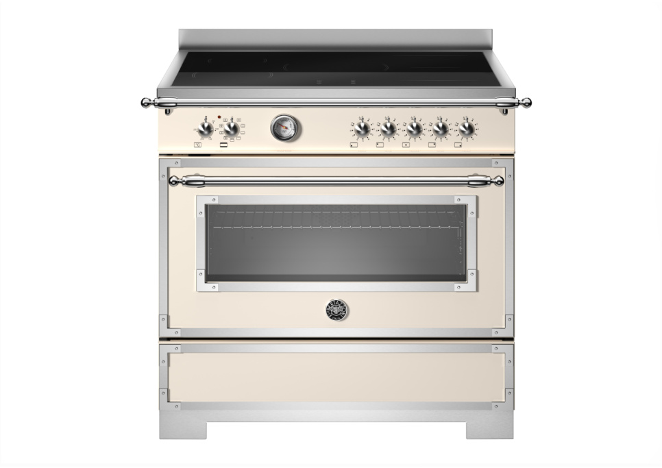 Induktionsspis Heritage, 90 cm, 5 zoner, 1 ugn, Elfenbensvit - Bertazzoni i gruppen Grill, Komfyrer & Ovner / Stekeovn / Induksjonskomfyrer hos The Kitchen Lab (1403-34236)
