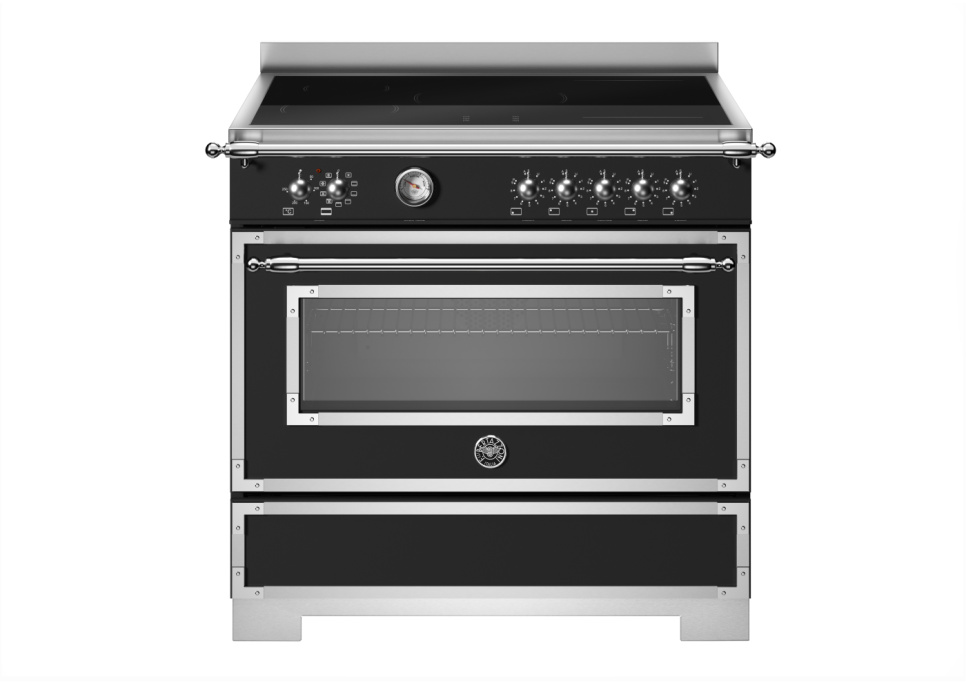 Induktionsspis Heritage, 90 cm, 5 zoner, 1 ugn, Mattsvart - Bertazzoni i gruppen Grill, Komfyrer & Ovner / Stekeovn / Induksjonskomfyrer hos The Kitchen Lab (1403-34237)