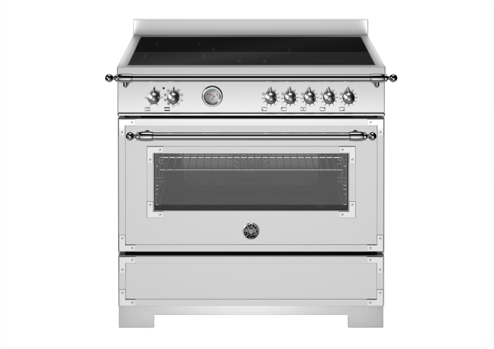Induktionsspis Heritage, 90 cm, 5 zoner, 1 ugn, Rostfri - Bertazzoni i gruppen Grill, Komfyrer & Ovner / Stekeovn / Induksjonskomfyrer hos The Kitchen Lab (1403-34238)