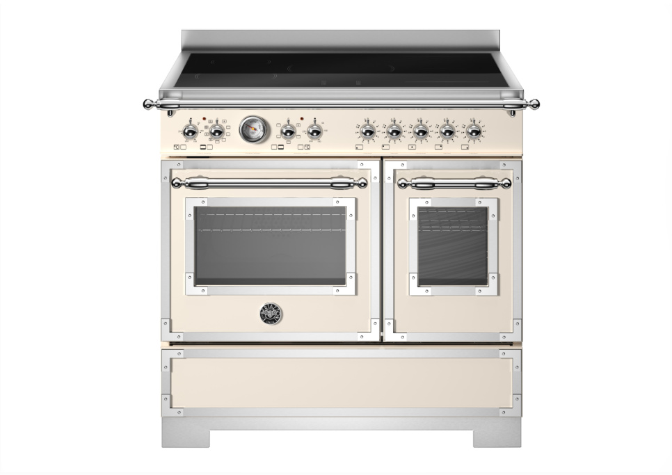 Induktionsspis Heritage, 90 cm, 5 zoner, 2 ugnar, Elfenbensvit - Bertazzoni i gruppen Grill, Komfyrer & Ovner / Stekeovn / Induksjonskomfyrer hos The Kitchen Lab (1403-34239)