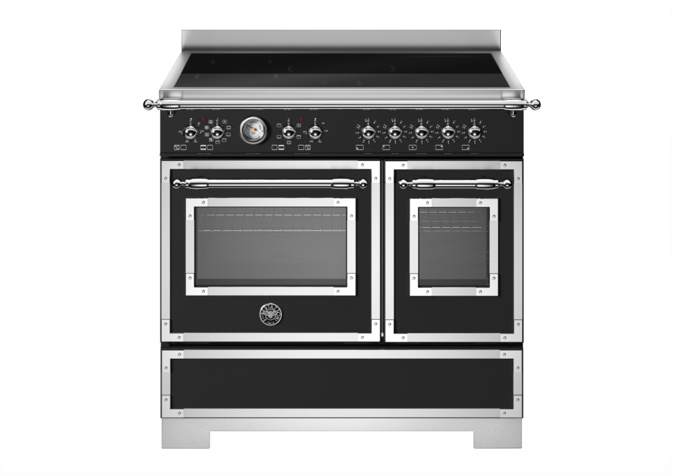 Induktionsspis Heritage, 90 cm, 5 zoner, 2 ugnar, Mattsvart - Bertazzoni i gruppen Grill, Komfyrer & Ovner / Stekeovn / Induksjonskomfyrer hos The Kitchen Lab (1403-34240)