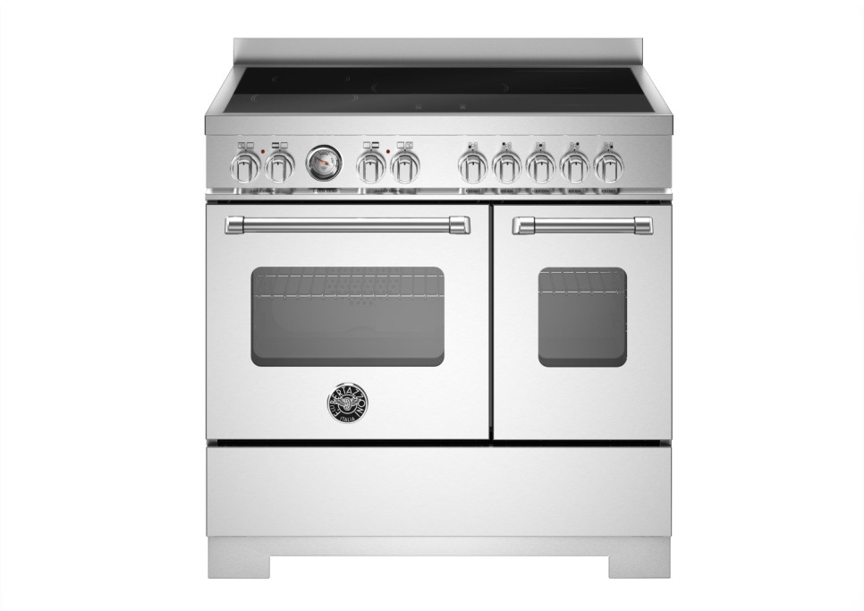 Induktionsspis Master, 90 cm, 5 zoner, 2 ugnar, Rostfri - Bertazzoni i gruppen Grill, Komfyrer & Ovner / Stekeovn / Induksjonskomfyrer hos The Kitchen Lab (1403-34249)