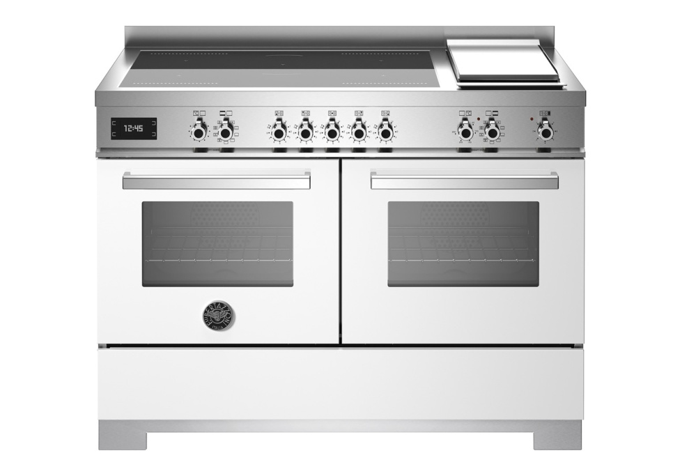 Induktionsspis Professional, 120 cm, 5 zoner + stekbord, 2 ugnar, Vit - Bertazzo i gruppen Grill, Komfyrer & Ovner / Stekeovn / Induksjonskomfyrer hos The Kitchen Lab (1403-34257)