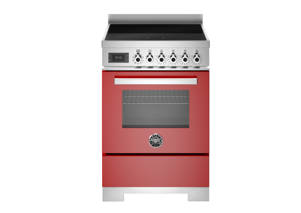 Induktionsspis Professional, 60 cm, 4 zoner, 1 ugn, Röd - Bertazzoni i gruppen Grill, Komfyrer & Ovner / Stekeovn / Induksjonskomfyrer hos The Kitchen Lab (1403-34261)