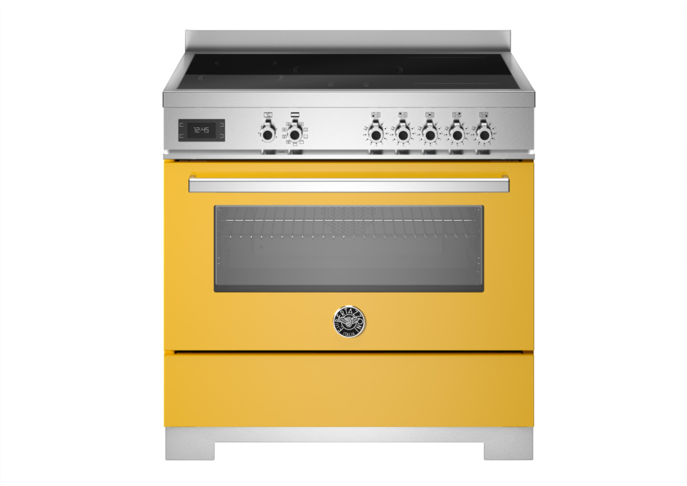 Induktionsspis Professional, 90 cm, 5 zoner, 1 ugn, Gul - Bertazzoni i gruppen Grill, Komfyrer & Ovner / Stekeovn / Induksjonskomfyrer hos The Kitchen Lab (1403-34265)