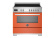 Induktionsspis Professional, 90 cm, 5 zoner, 1 ugn, Orange - Bertazzoni