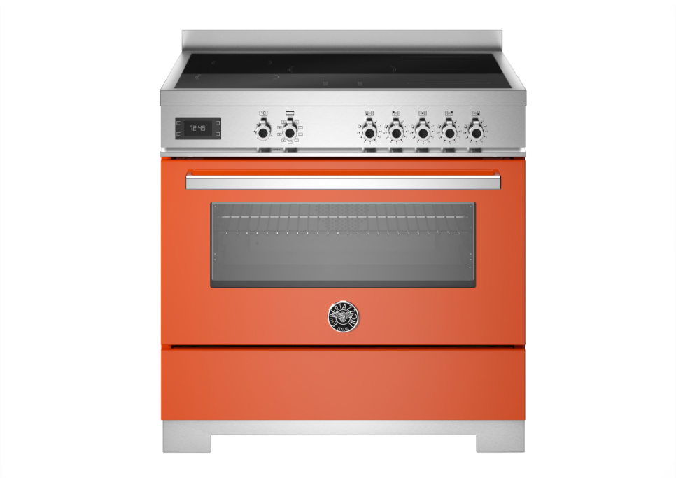 Induktionsspis Professional, 90 cm, 5 zoner, 1 ugn, Orange - Bertazzoni i gruppen Grill, Komfyrer & Ovner / Stekeovn / Induksjonskomfyrer hos The Kitchen Lab (1403-34266)