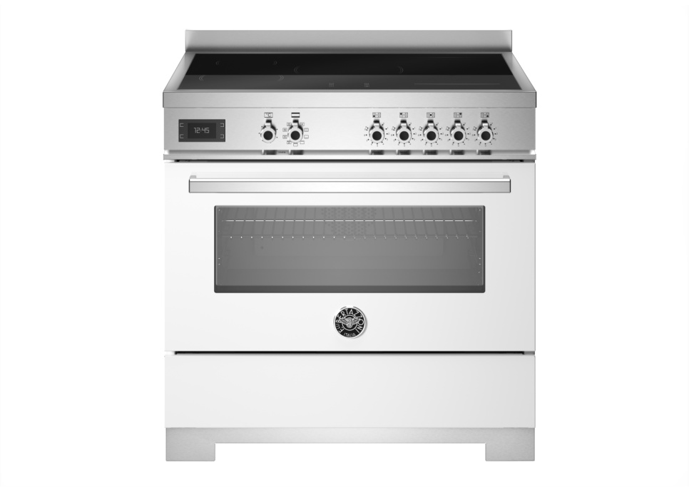 Induktionsspis Professional, 90 cm, 5 zoner, 1 ugn, Vit - Bertazzoni i gruppen Grill, Komfyrer & Ovner / Stekeovn / Induksjonskomfyrer hos The Kitchen Lab (1403-34270)