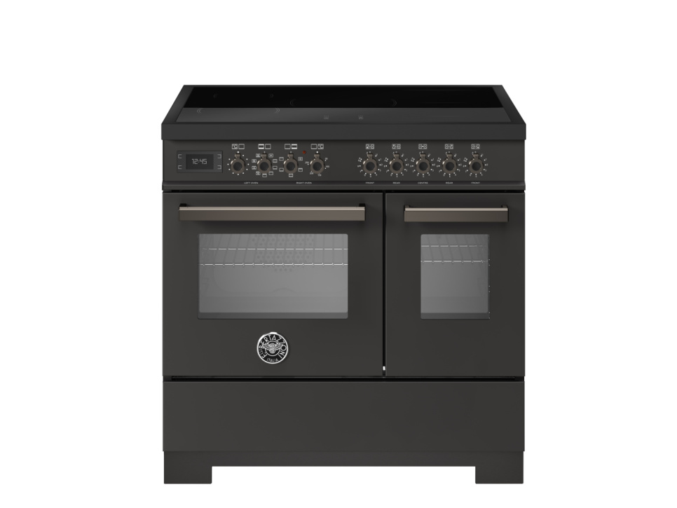 Induktionsspis Professional, 90 cm, 5 zoner, 2 ugnar, Carbonio - Bertazzoni i gruppen Grill, Komfyrer & Ovner / Stekeovn / Induksjonskomfyrer hos The Kitchen Lab (1403-34271)