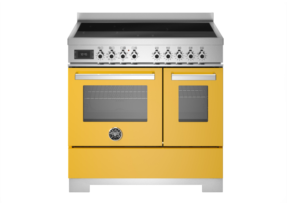 Induktionsspis Professional, 90 cm, 5 zoner, 2 ugnar, Gul - Bertazzoni i gruppen Grill, Komfyrer & Ovner / Stekeovn / Induksjonskomfyrer hos The Kitchen Lab (1403-34272)