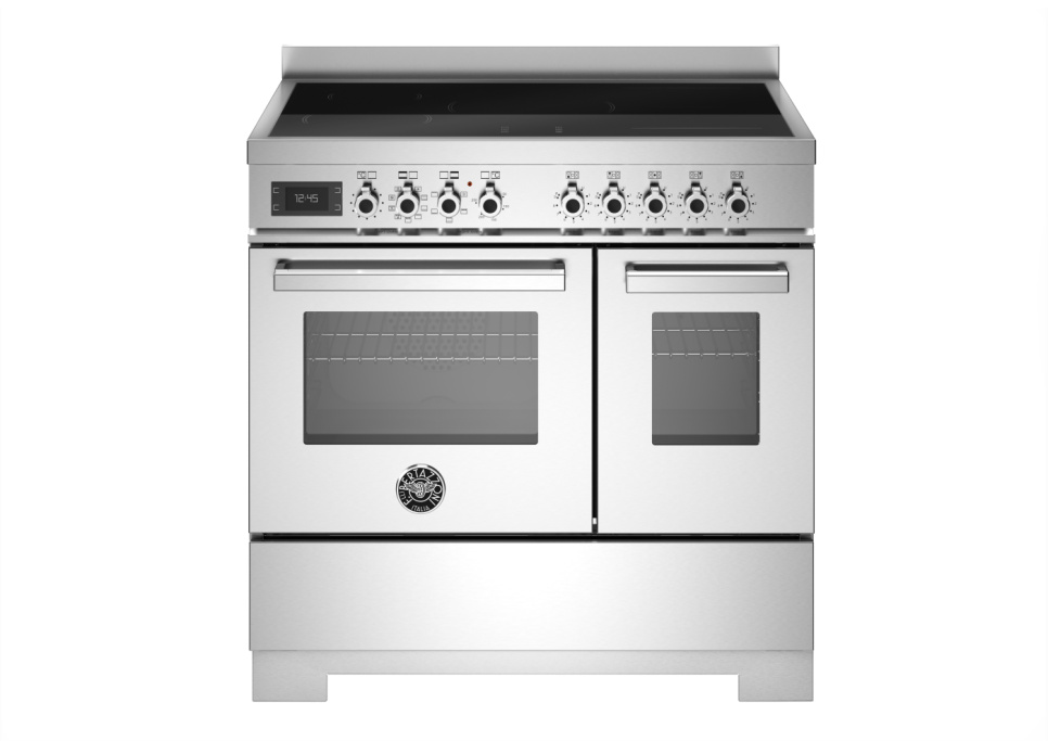 Induktionsspis Professional, 90 cm, 5 zoner, 2 ugnar, Rostfri - Bertazzoni i gruppen Grill, Komfyrer & Ovner / Stekeovn / Induksjonskomfyrer hos The Kitchen Lab (1403-34274)