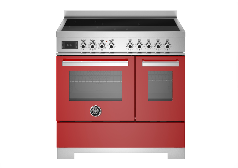 Induktionsspis Professional, 90 cm, 5 zoner, 2 ugnar, Röd - Bertazzoni i gruppen Grill, Komfyrer & Ovner / Stekeovn / Induksjonskomfyrer hos The Kitchen Lab (1403-34275)