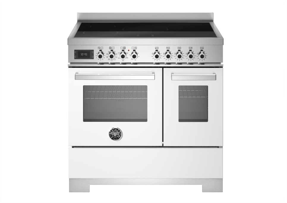 Induktionsspis Professional, 90 cm, 5 zoner, 2 ugnar, Vit - Bertazzoni i gruppen Grill, Komfyrer & Ovner / Stekeovn / Induksjonskomfyrer hos The Kitchen Lab (1403-34277)