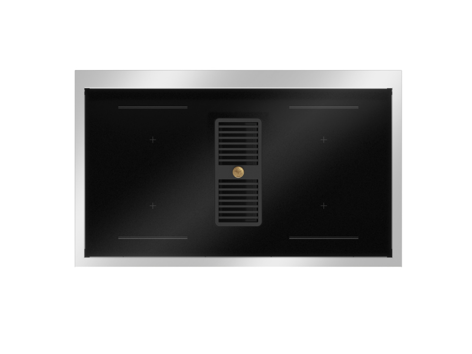 Induksjonskomfyr med integrert ventilator, Professional, 100 cm, 4 soner, 2 ovner, Svart - Bertazzoni