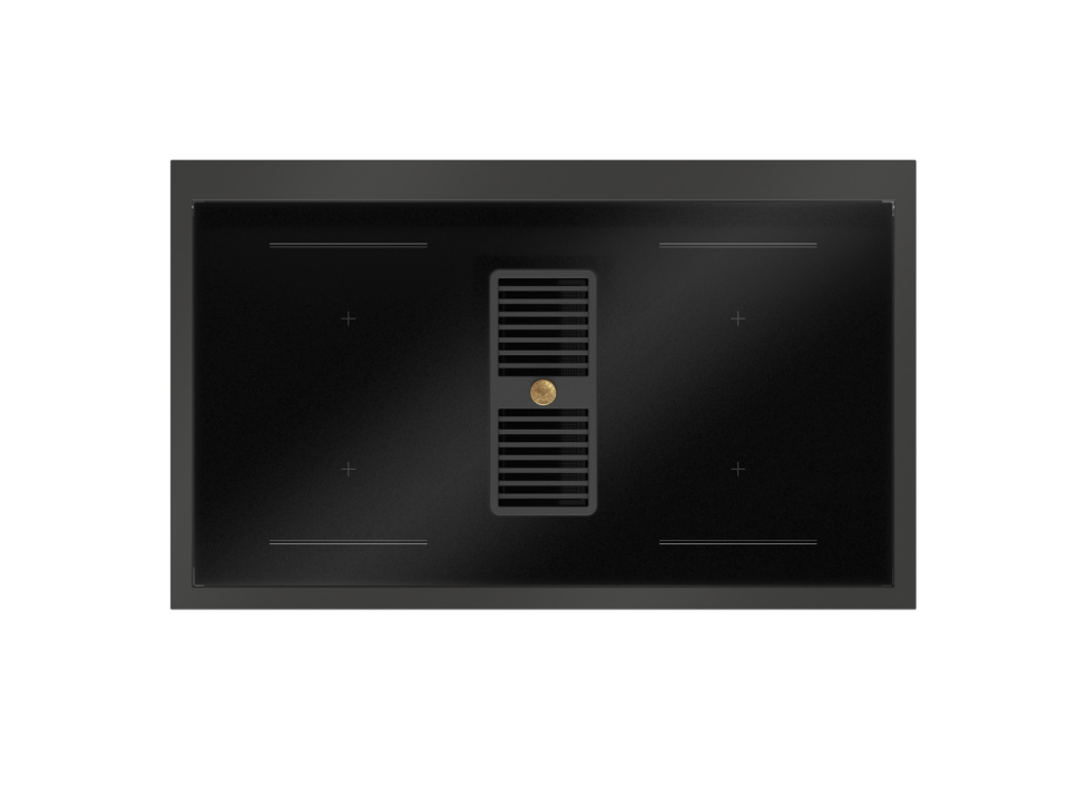 Induksjonskomfyr med integrert ventilator, Professional, 100 cm, 4 soner, 2 ovner, Carbonio - Bertazzoni