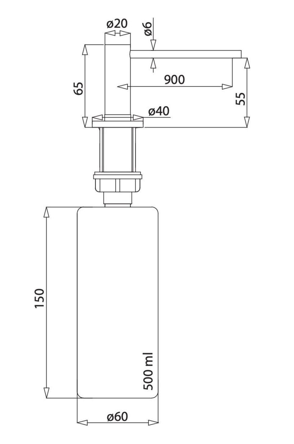 Såpedispenser i kompositt Såpedispenser i kompositt
