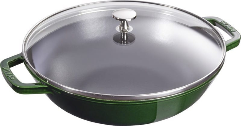 Wok med glasslokk, 30 cm, grønn - Staub i gruppen Matlaging / Stekepanne / Wokpanne hos The Kitchen Lab (1418-13059)