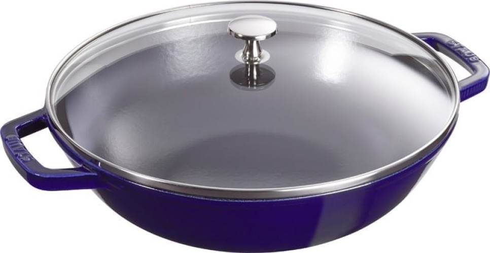 Wok med glasslokk, 30 cm, blå - Staub i gruppen Matlaging / Stekepanne / Wokpanne hos The Kitchen Lab (1418-13061)