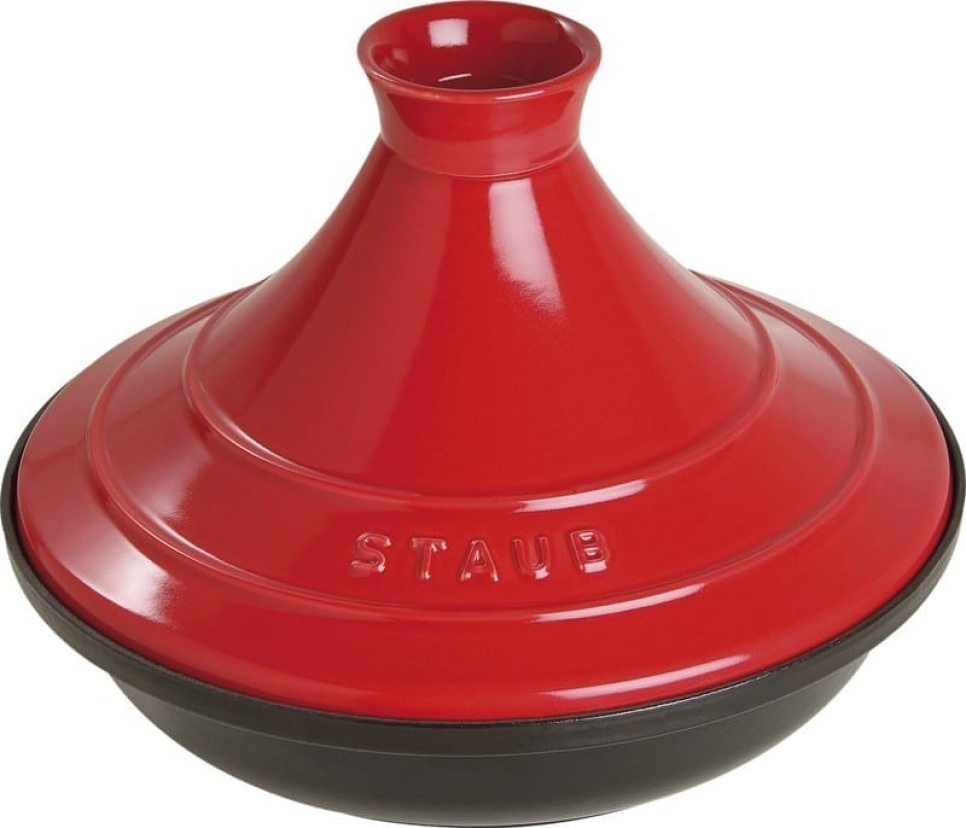 Tajine i støpejern, 28 cm, sort/rød - Staub i gruppen Matlaging / Panner og Gryter / Taginegryter hos The Kitchen Lab (1418-13101)