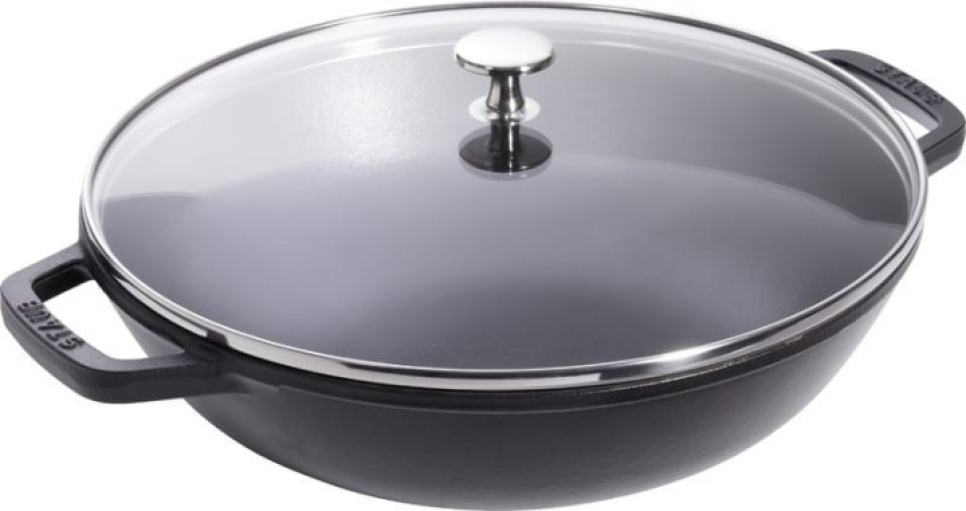 Wok med glasslokk, sort - Staub i gruppen Matlaging / Stekepanne / Wokpanne hos The Kitchen Lab (1418-17598)