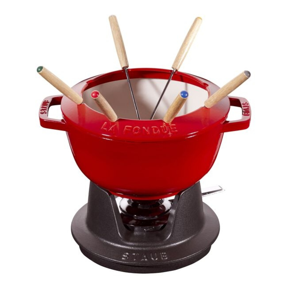 Fonduegryte, Rød, 20 cm - Staub i gruppen Matlaging / Panner og Gryter / Gryter hos The Kitchen Lab (1418-19887)