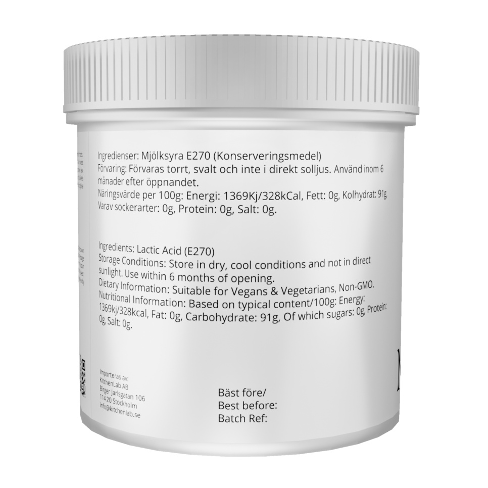 Melkesyre (E270) - The Kitchen Lab Melkesyre (E270) - The Kitchen Lab