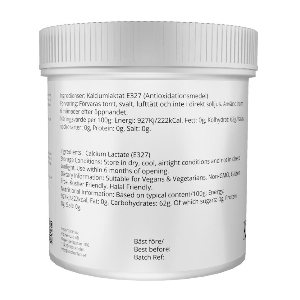 Kalsiumlaktat (E327) - The Kitchen Lab