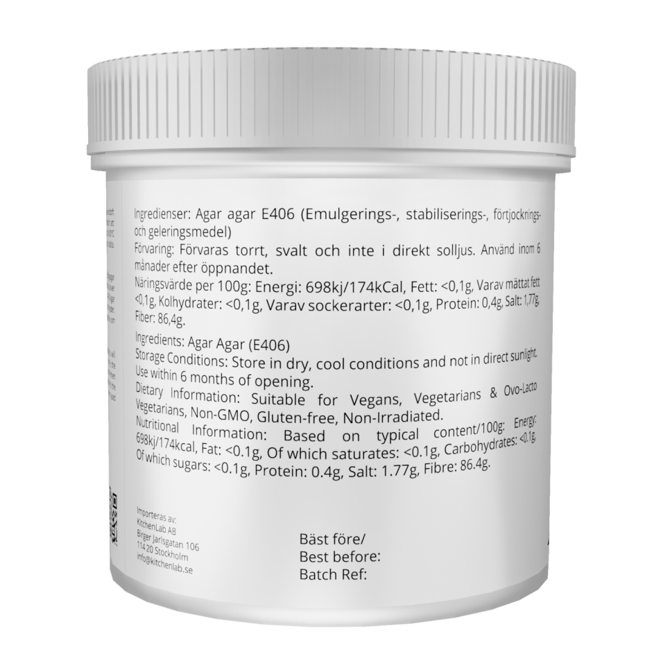 Agar Agar (E406) - The Kitchen Lab Agar Agar (E406) - The Kitchen Lab