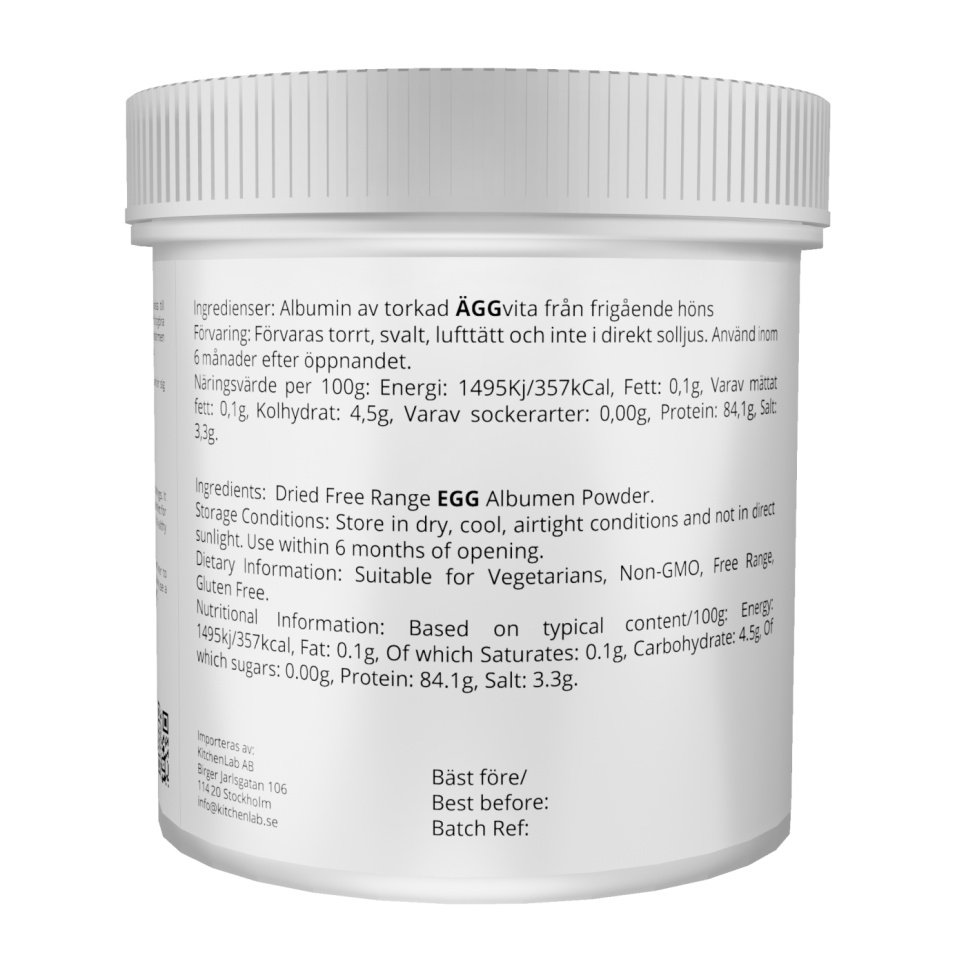 Eggehvitepulver, Albumin - The Kitchen Lab - 500 g Eggehvitepulver, Albumin - The Kitchen Lab - 500 g