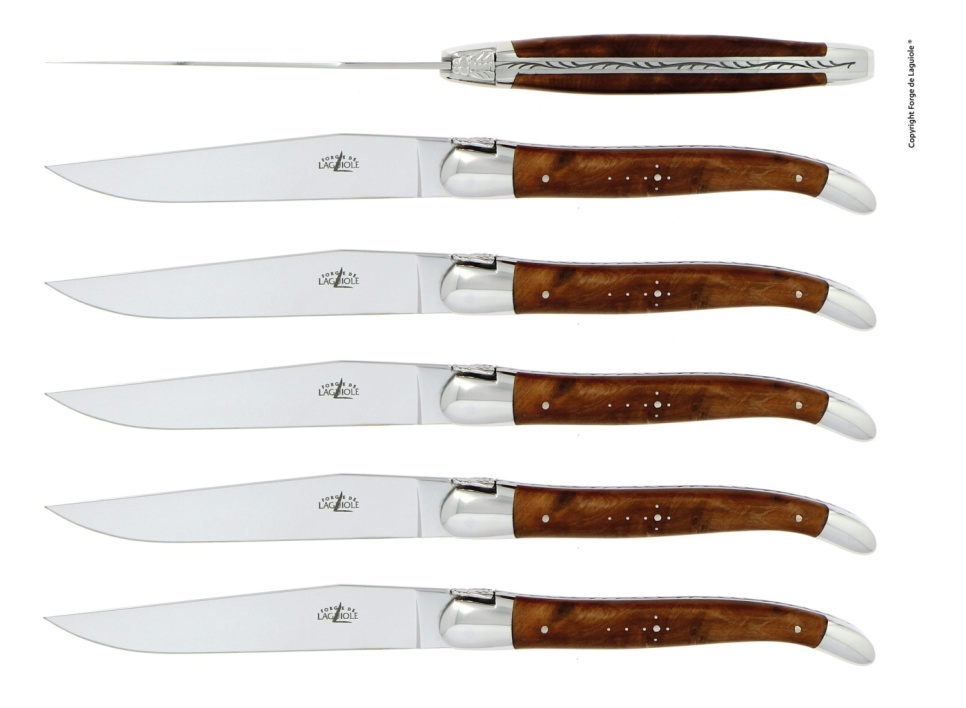 Sett med 6 spisekniver, håndtak av tre i gruppen Borddekking / Bestikk / Kniver hos The Kitchen Lab (1446-13141)