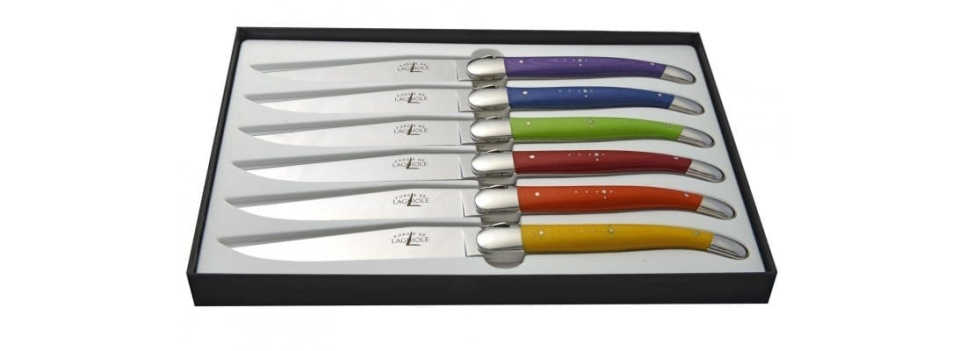 Sett med 6 spisekniver, håndtak av micarta - Forge de Laguiole i gruppen Borddekking / Bestikk / Kniver hos The Kitchen Lab (1446-15869)