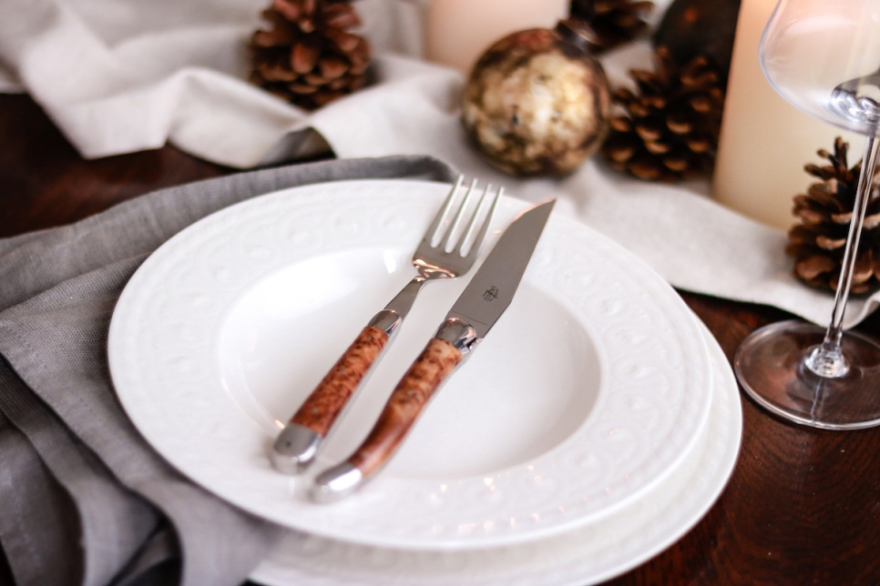 Seks gafler, Tuja-skaft, polert, Tradition - Forge de Laguiole Seks gafler, Tuja-skaft, polert, Tradition - Forge de Laguiole