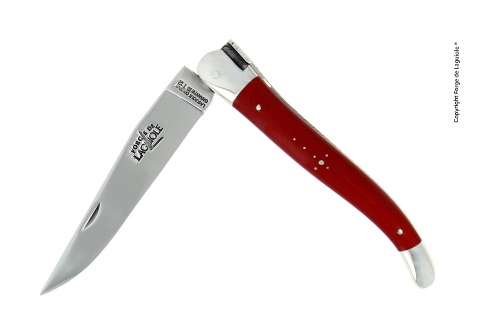 Kniv med foldeblad- Rødt håndtak - Forge de Laguiole i gruppen Borddekking / Bestikk / Kniver hos The Kitchen Lab (1446-15885)