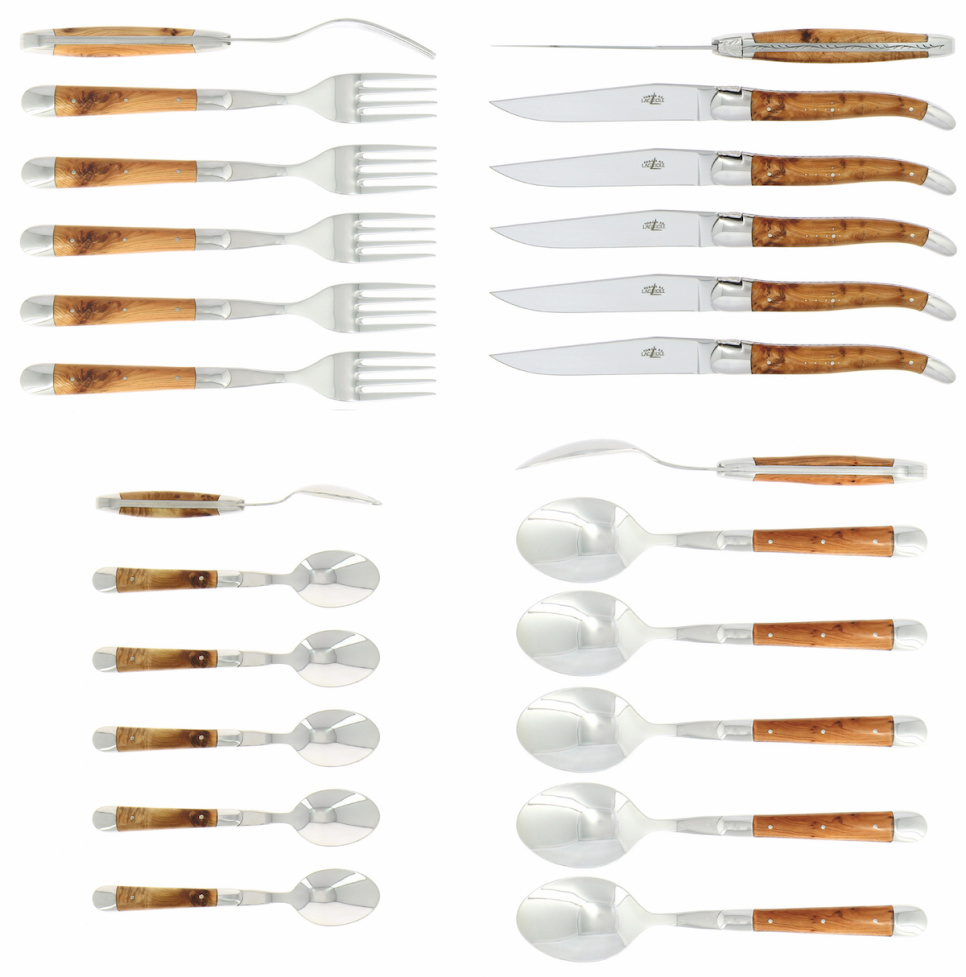 Bestikksett 03, håndtak av En, polert, Tradition - Forge de Laguiole i gruppen Borddekking / Bestikk / Bestikksett hos The Kitchen Lab (1446-32854)