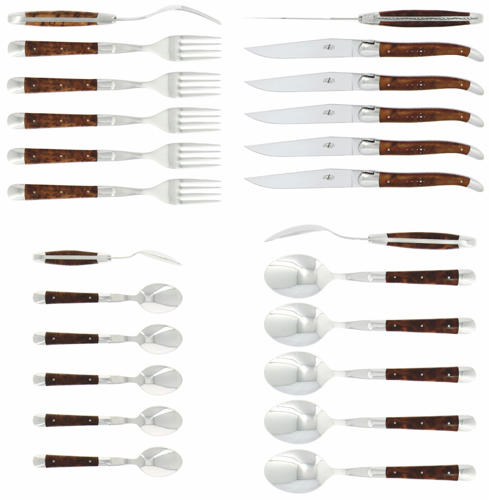 Bestikksett 05, Tuja-håndtak, polert, Tradition - Forge de Laguiole i gruppen Borddekking / Bestikk / Bestikksett hos The Kitchen Lab (1446-32867)