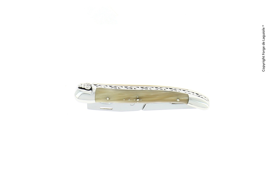 Sigarknipper, håndtak av lyst horn, polert - Forge de Laguiole