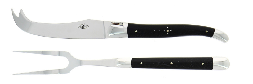 Ostesett, håndtak i ibenholt, blankt, Tradition - Forge de Laguiole i gruppen Matlaging / Kjøkkenkniver / Ostekniver hos The Kitchen Lab (1446-32878)