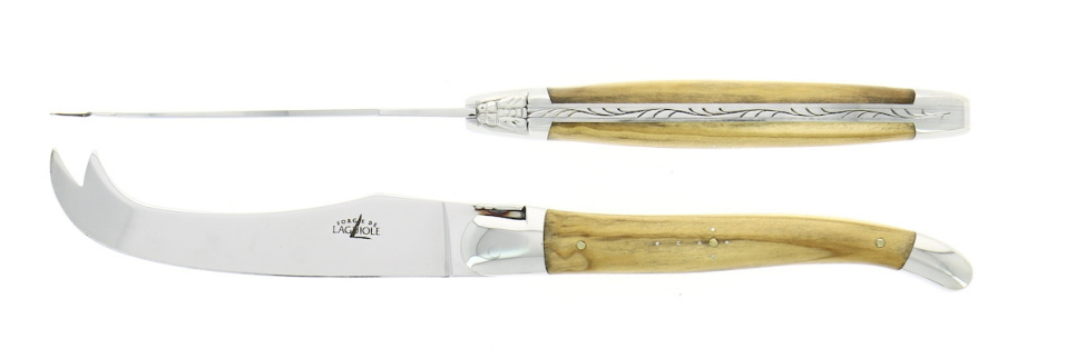 Ostesett, håndtak i oliventre, blankt, Tradition - Forge de Laguiole