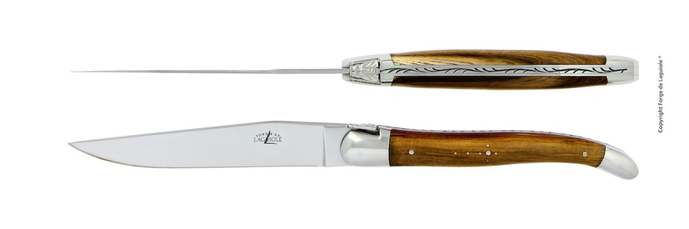 To kniver, Pistage-skaft, polert, Tradition - Forge de Laguiole i gruppen Borddekking / Bestikk / Kniver hos The Kitchen Lab (1446-32896)