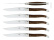 Seks kniver, valnøttskaft, polert, Tradition - Forge de Laguiole