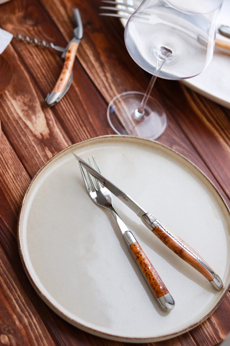 Seks gafler, En håndtak, polert, Tradition - Forge de Laguiole