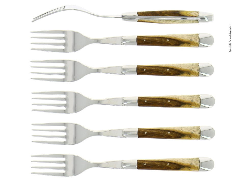 Seks gafler, Pistage-håndtak, polert, Tradition - Forge de Laguiole i gruppen Borddekking / Bestikk / Gafler hos The Kitchen Lab (1446-32931)