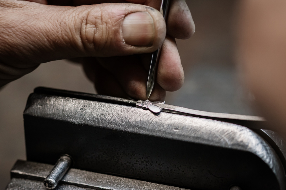 Sommelierkniv av Pistage, damascenert med dekor, Collection - Forge de Laguiole