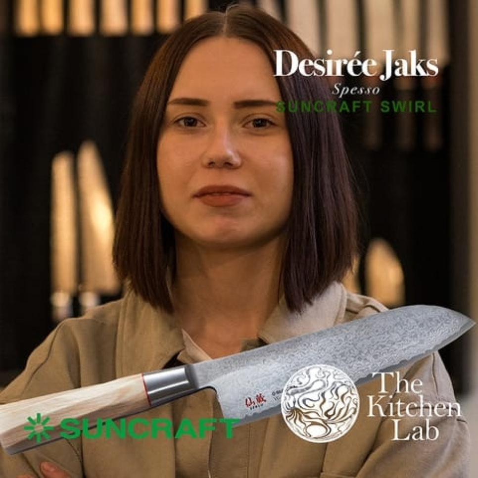 Liten santoku, 14,3 cm - Suncraft Swirl