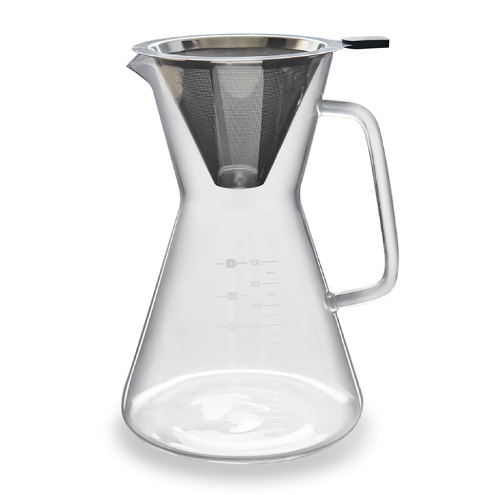 Kaffetrakter, pour over med glasskanne og metallfilter - The London Sip i gruppen Te og kaffe / Brygg kaffe / Pour over / Filterholder hos The Kitchen Lab (1451-27823)