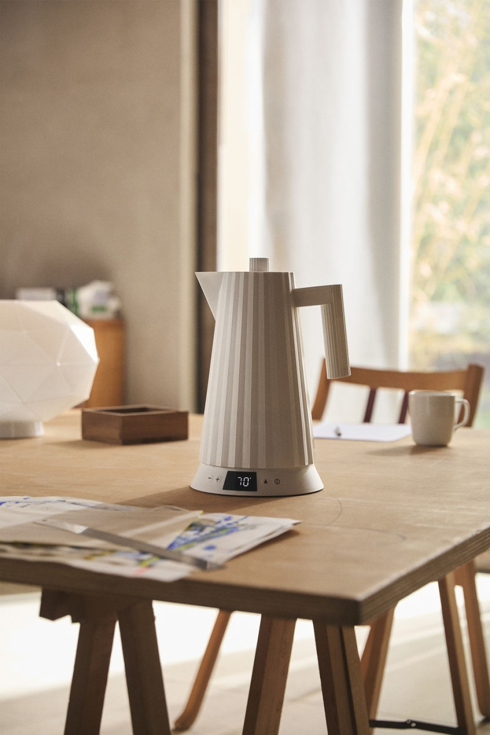 Vannkoker med temperaturkontroll, Plissé, Hvit - Alessi