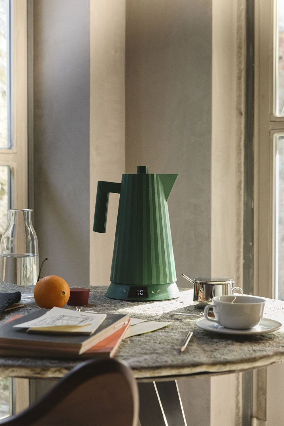 Vannkoker med temperaturkontroll, Plissé, Grønn - Alessi