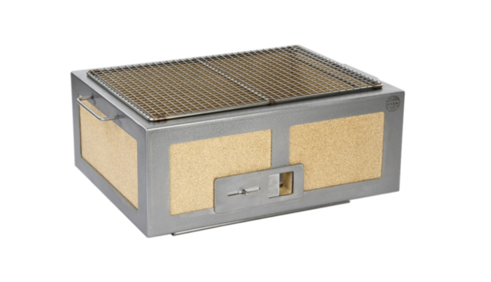 Bordgrill/Konro grill, 46x36 cm med ramme i rustfritt stål - Kasai