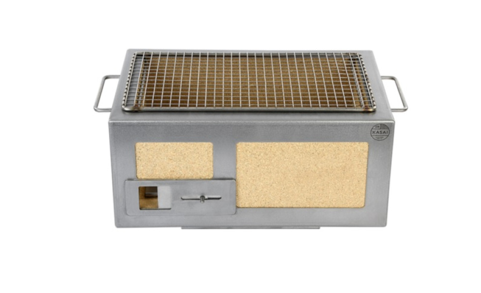 Bordgrill/Konro grill, 40x26cm med ramme i rustfritt stål - Kasai